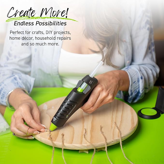 Surebonder Cordless Hot Glue Gun, High Temperature, Full Size, 60W, 50% More Power - Sturdily Bonds Metal, Wood, Ceramics, Leather & Other Strong Materials (Specialty Series CL-800F)