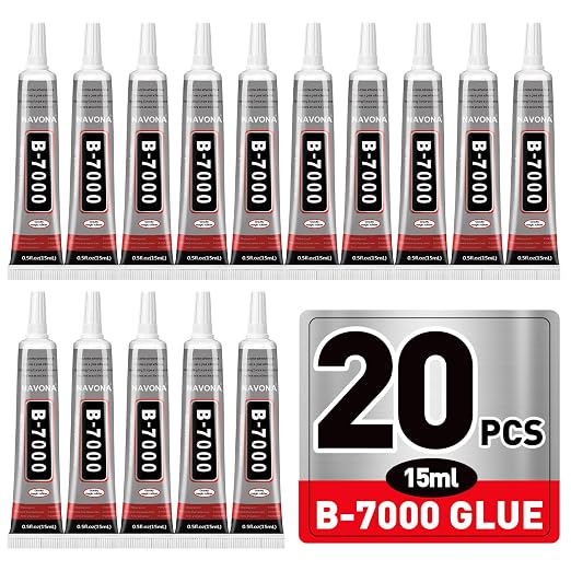 20 PCS 15ml B7000 Glue Clear with Precision Tip, Bedazzling Glue, Super Glues, Rhinestone Glue for Nail, Craft Glues, Jewelry Making, Nail Art, DIY, Makeup, Shoes