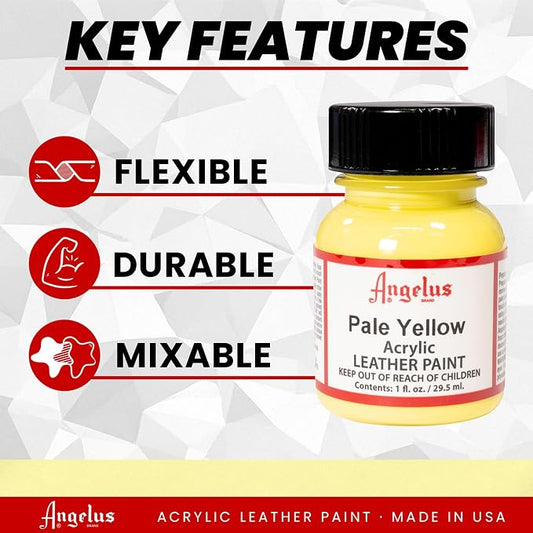 Angelus Acrylic Leather Paint, 1 Fl Oz (Pack of 1), Pale Yellow