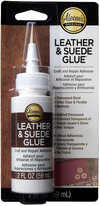 Aleene's Leather & Suede Glue, Adhesive for Crafts, Embellishments, Light Repairs, Leather Projects 2 fl oz