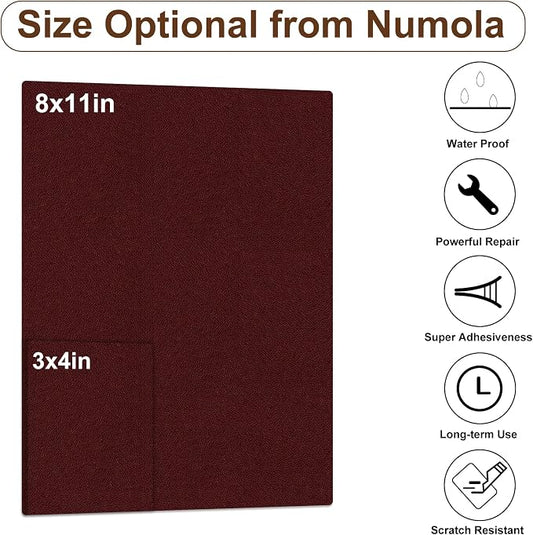 Numola Leather Repair Patch 8×11 inch Self-Adhesive Leather Repair Tape, Scratch/Holes Vinyl Repair Kit for Couch, Car Seat, Sofas, DIY Furniture Upholstery, Chair, Jackets, First-aid (Dark Wine Red)