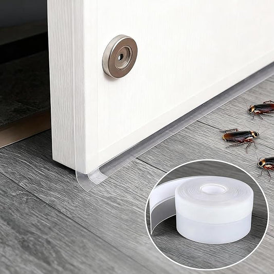 Upgraded 49.2FT Silicone Weather Stripping Door Seal, No Residue Glass Shower Door Seal Strip Under Door Draft Stopper Silicone Sealing Tape for Doors Windows Shower Glass Gap,Transparent,35MM