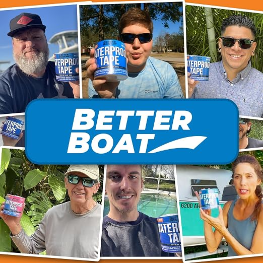 Better Boat Black Waterproof Tape for Leaks, Heavy Duty Marine Grade Sealant, 15 ft x 4 in, for Pools, Gutters, Underwater Repair, Patching and Sealing