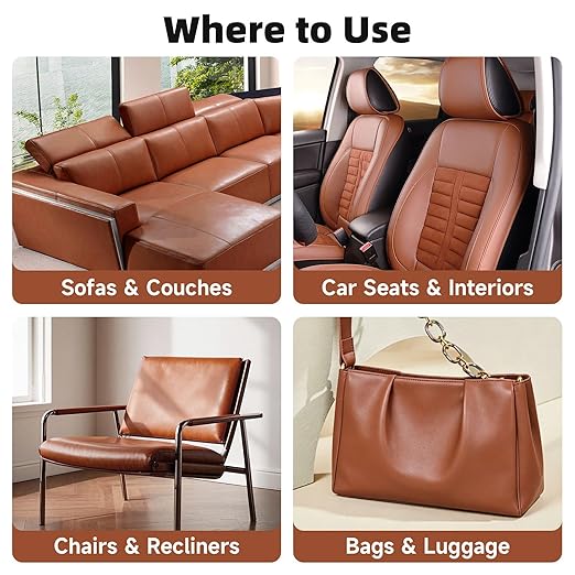 Leather Repair Tape, self-Adhesive Leather Repair Patch, for car seat Repair, Suitable for Sofas, Furniture, Seats, Strong Adhesive Leather Repair Tape (Brown, 15.7 x 78.7in)