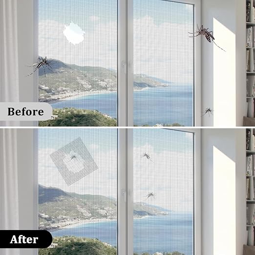 3″ X 30 FT Grey Window Screen Repair Tape, Strong Adhesive Fiberglass Mesh Patch for Window & Door Screen Tears