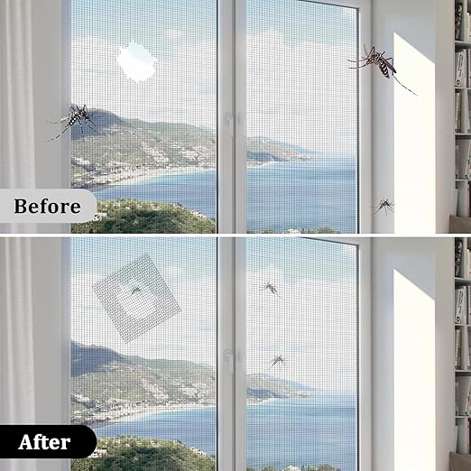 2″ X 30 FT Grey Window Screen Repair Tape, Strong Adhesive Fiberglass Mesh Patch for Window & Door Screen Tears