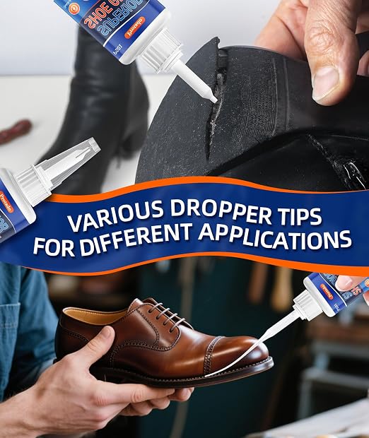 Clear Super Glue 35g, Shoe Glue for Shoe Repair with Anti-Clog Cap, Quick Dry Waterproof Professional Grade Adhesive for Rubber Soles Heels Leather Sneakers Boots Sandals and More (1 Pack)