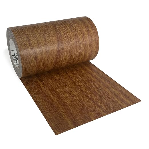 MATCH 'N PATCH Project+ Wood Grain Repair Tape - Antique Oak, 4.5 in x 30 ft (1-Pack) – Wood Grain Colored Duct Tape for Mirror Frame, Trim, Borders, Floor and Other Furniture, Scratch Repair Kit