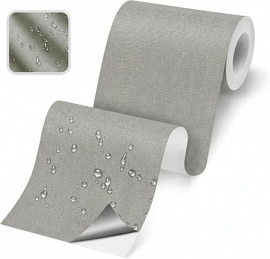 Canvas Repair Tape, Heavy Duty Waterproof Self-Adhesive Fabric Repair Patch for Tent, Sofa, Boat Covers, Chairs, Awning & Camping Outdoor Gear, 3.9"x79", Grey