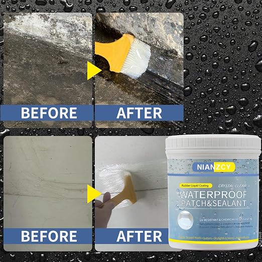 Liquid Waterproof Sealant - Invisible Waterproof Agent - Transparent Repairing Leak Adhesive, Indoor & Outdoor (17.6 OZ)