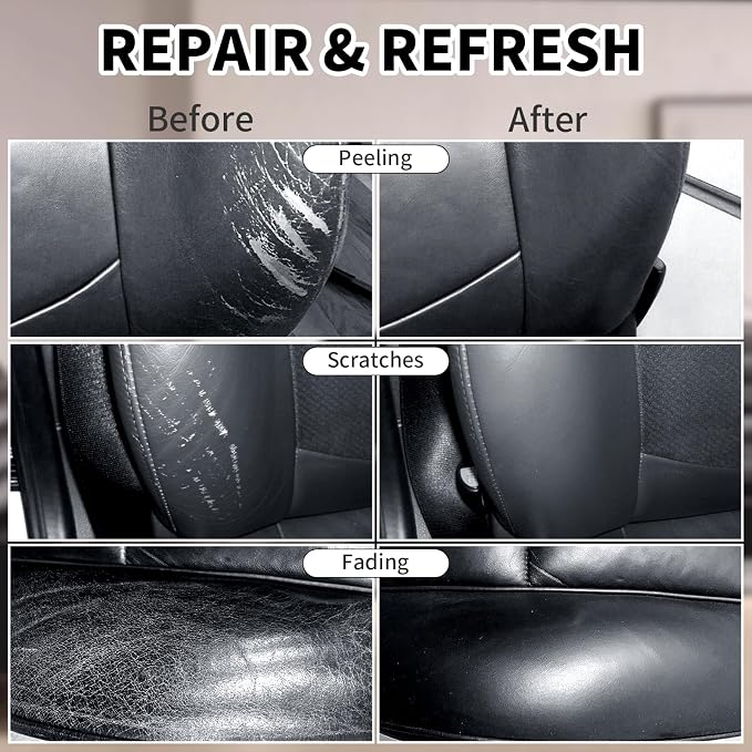 SHADAIWUYU 8.5oz Leather Recoloring Balm with 100ml Mink Oil,Black Leather Repair kit for Furniture and Car Interior,Leather Couch Scratch Repair,Leather Dye Paint,Mink Oil for Leather