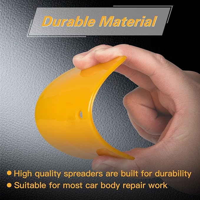 Body Filler Spreaders (Pack of 100) - 4 Inch Yellow Reusable Auto Body Plastic Filler Spreader Tool for Automotive Body Applying Fillers, Putties, Glazes, Caulks - Autobody Paint Repairs