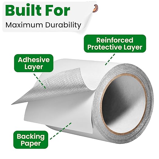 Awning Covers & Tarp Repair Tape - Waterproof Self Adhesive Patch Repair Kit | Patch Tapes for Awnings, Outdoor Canopies, Patio Window Awnings, Gazebos, Tents, RV, Canvas, Boat Covers (White, 3 Inch)
