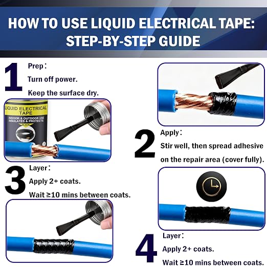 5.29OZ Liquid Electrical Tape Quick-Drying Insulating Glue Waterproof & High Temperature Resistant Liquid Wire Insulation Rubber with Brush Cap for Wires, Cables, Outdoor Electrical Equipment (Black)