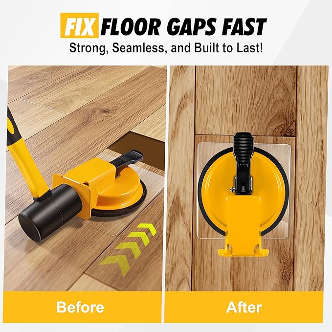 Floor Gap Fixer Tool with Enhanced Suction Cup & Sticky Pads – Easy Laminate, Vinyl & Wood Flooring Gap Repair Tool for Smooth and Textured Floors