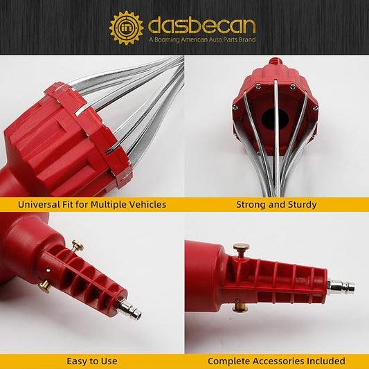 Dasbecan Pneumatic CV Joint Boot Installation Tool Kit, Universal CV Boot Expander Spreader, Includes CV Boots, Clamp Pliers & Clamp Assortment (Red)