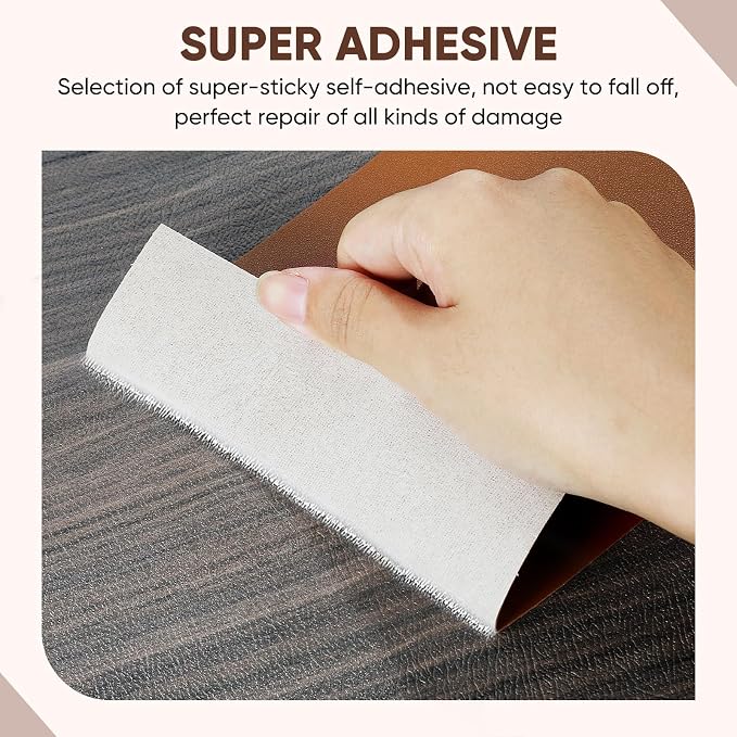 Leather Repair Patch Self Adhesive,8.3″ x 11″ Vinyl Patch Kit,Leather Repair Kit for Furniture,Car Seat,Couch,Office Chair.（Dark Coffee）