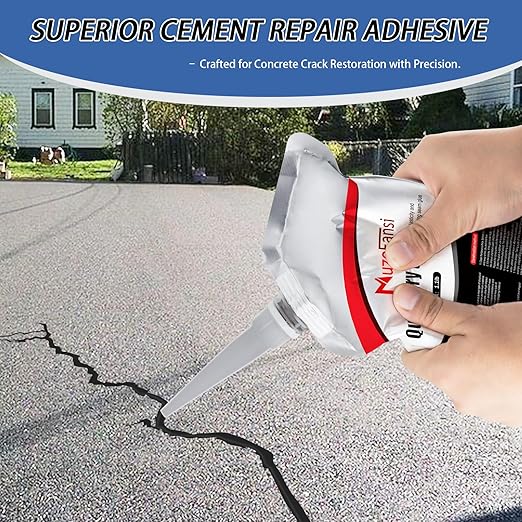 4 Pack Asphalt & Concrete Crack Filler, Fast-Dry Driveway Joint Sealant for Slabs, Patios & Pavement, Weather-Resistant Repair Adhesive