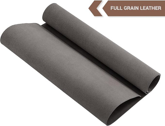 Shkira 12''X24'' Genuine Light Gray Leather Sheets for Crafts - Square - 2.0MM Thick Genuine - Thick Cowhide Pieces Square - Leather Sheet for Arts