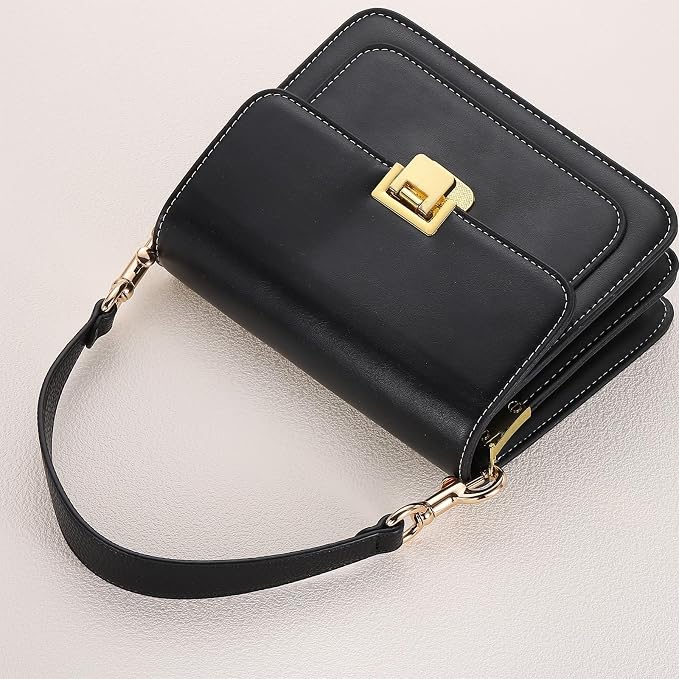 uxcell 14.17 Inch PU Leather Short Bag Strap with Clasp, Purse Handles Handbags Replacement Straps for Clutch Bag Underarm Bags, Orange, Grey Buckle