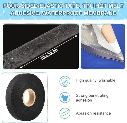 Outus Wetsuit Repair Iron On Seam Sealing Tape 32.8 Ft Seam Sealing Patch Waterproof for Neoprene Wetsuit Drysuit Fishing Suits Industrial Standard Carrier Material