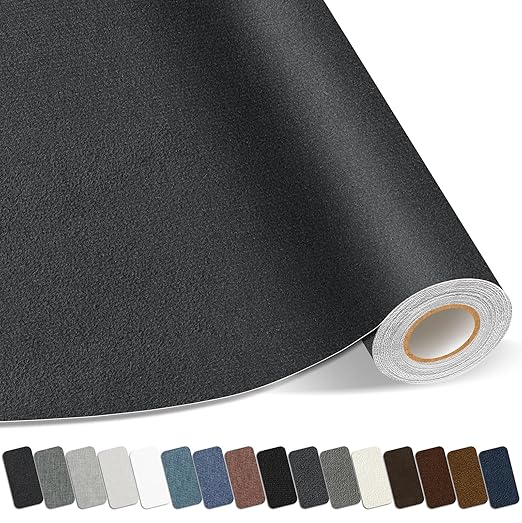 Suede Repair Patch, Large Self-Adhesive Fabric Repair Tape, Suede Fabric Repair Patch for Couch, Furniture, Car Interior, Sofa and Cushion(Dark Grey, 3.5X79 Inch)