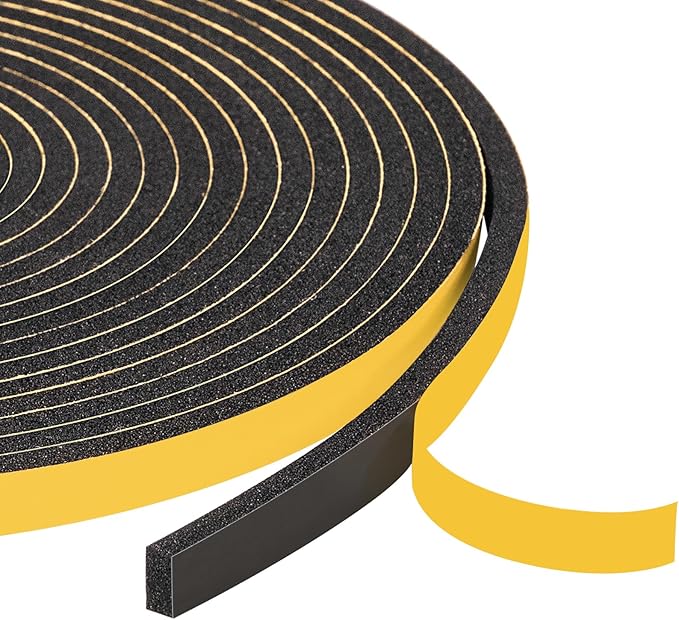 Yotache Foam Seal Tape 1/4" W X 1/8" T, High Density Adhesive Foam Weather Strip Seal for Window and Door, 50 Ft Length