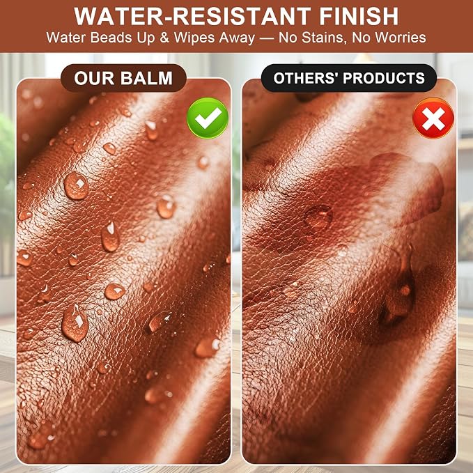 STARTSO WORLD 200Ml Leather Recoloring Balm with 100ML Leather Conditioner, Light Brown Leather Repair Kit for Furniture, Leather Dye, Leather Scratch Repair, Leather Couch Paint