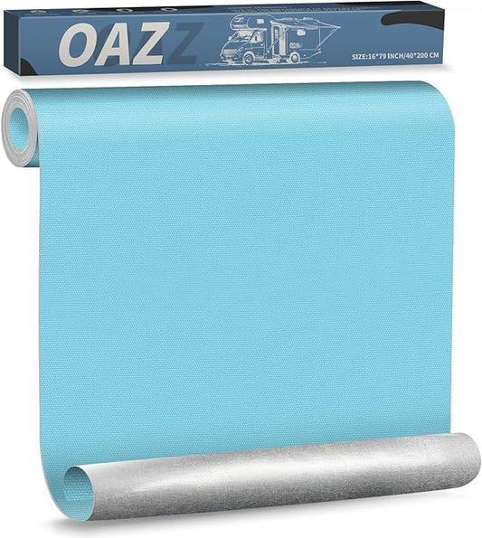 OAZ 16 x 79 inch Canvas Repair Patches Canvas Fabric Patch Self-Adhesive Fabric Repair Tape Waterproof Outdoor Gear Patch Kit for Boat Cover Awning Sofa Chair Couch Tent Bag (Blue)