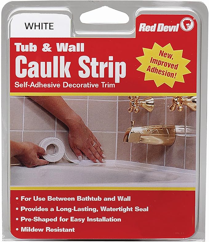 Red Devil 0151 (Wide) 1-5/8 in. x 11 ft. Tub & Wall Caulk Strip, 1-5/8" x 11', White