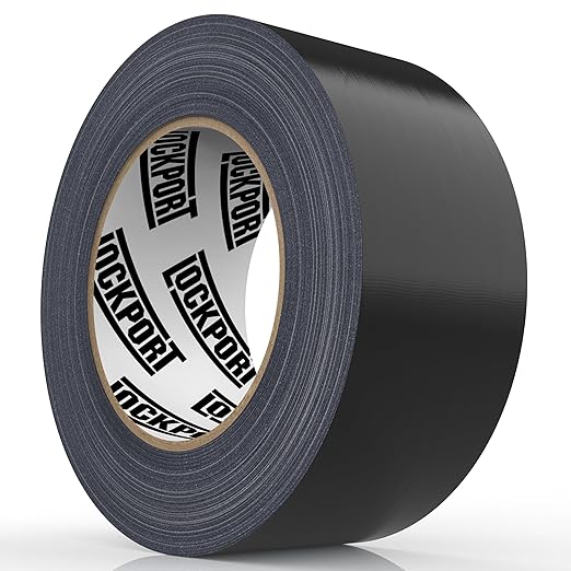 Lockport Duct Tape Heavy Duty Waterproof,20 Yards x 2 Inch,Strong Adhesive Roll for Indoor & Outdoor Repair,No Residue,Tear by Hand - Duct Tape Bulk Value (Black, 1 Pack)