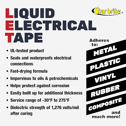 STAR BRITE Liquid Electrical Tape Black 1 OZ. Tube (084154)