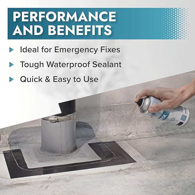 Polar Black Leak Fix Spray - 6 x 13.5fl. oz - Waterproof Roof Sealant - Instantly Seals Leaks and Cracks, for Lasting Protection on Roofs, Drainpipes & Gutter Repairs- for Interior and Exterior Use