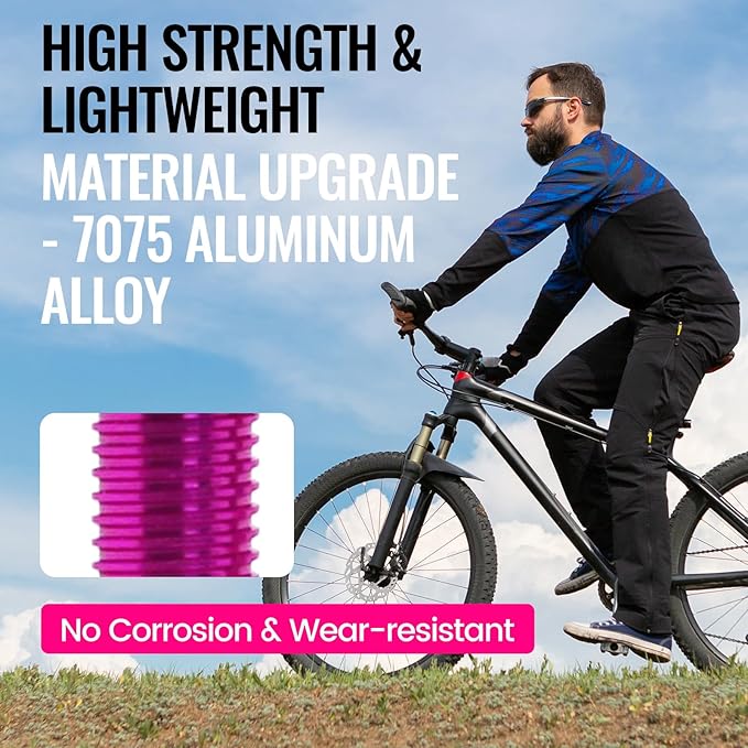 RideNow Tubeless Presta Valve Stems, 85mm Super Light 7075 Aluminum Alloy Presta Tubeless Valve Stem Kit with Valve Core Remover Tool and Valve Stem Caps, Multiple Color and Size Options(Pair), Purple