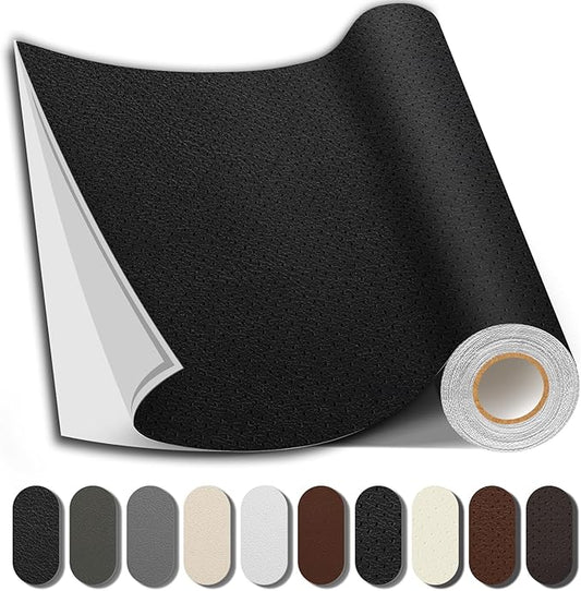 Leather Repair Patch, 17X79 inch Strong Sticky Repair Patch Self Adhesive Waterproof, DIY Large Vinyl Patches for Couches, Furniture, Sofa, Car, Chair (Black, 17X79 inch)