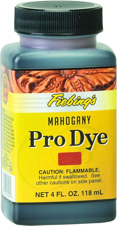 Fiebing's Pro Dye Leather Dye (4 Fl Oz) - Alcohol-Based, Penetrating, Permanent Dye for Shoes, Belts, Furniture - Vivid Color, Superior Color Fastness