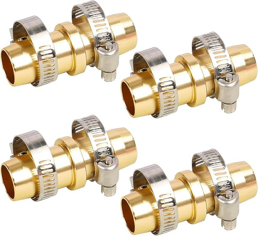 Hourleey 4 Pack Garden Hose Repair Kit, Hose Connector Repair Mender Kit with Stainless Clamp, Fits 3/4"-5/8" Water Hose Repair Fittings