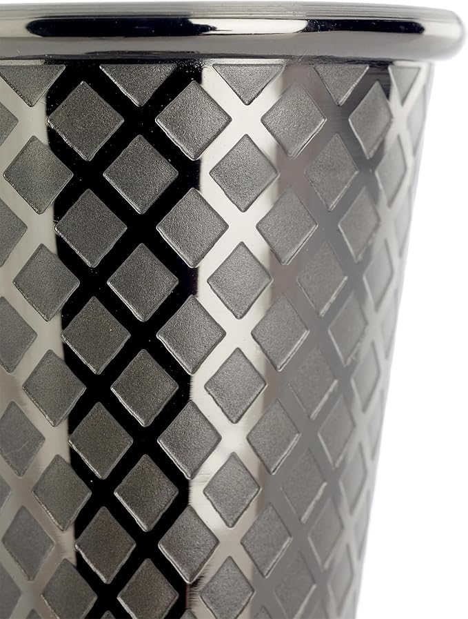 Barfly 1 x 2 oz. Diamond Lattice Etch Japanese Style Jigger, Gun Metal Black