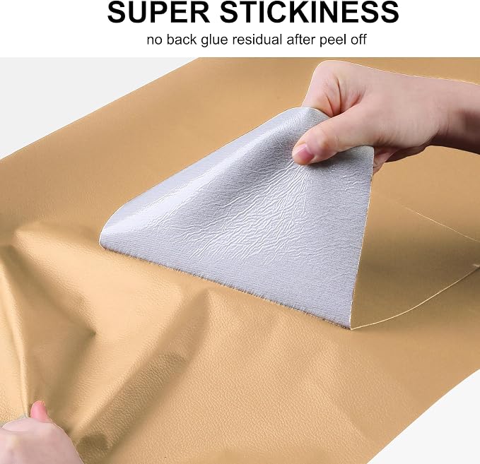YAFLC Leather Repair Patch for Furniture, 4" x 63" Self Adhesive Leather Repair Kit Vinyl Repair Tape for Car Seat Sofa Jackets Couches Chair Warm Yellow