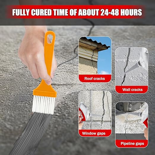 Concrete Crack Filler, Quick-Drying Waterproof Cement Crack Repair Sealant, High Elasticity Sealing Adhesive for Concrete, Weather-Resistant Caulking Glue for Joint, Outdoor(4 pcs)