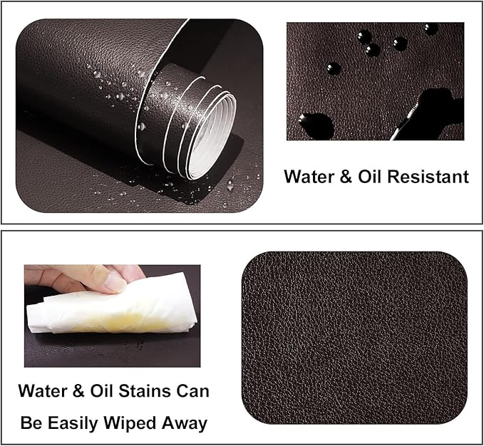 Leather Repair Patch, Self Adhesive Leather Repair, Large Vinyl Patch Tape for Couches, Furniture, Car Seats, Cabinets, Wall, Handbags （Brown, 3.5X79 Inch）