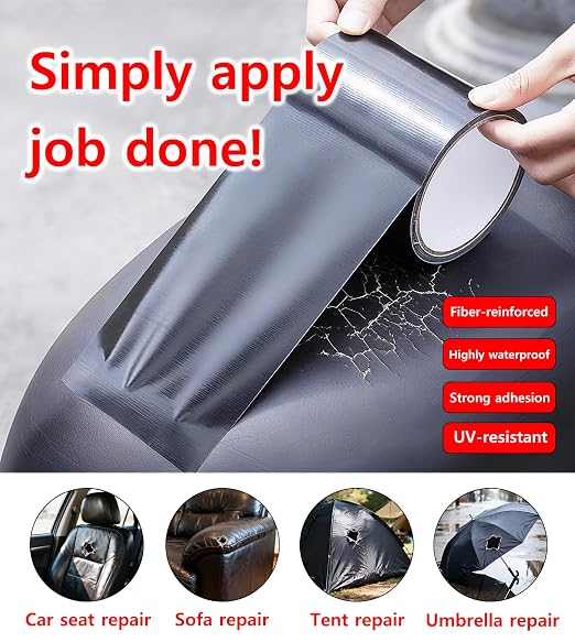 Leather Repair Tape for Sofa & Car Seats, 8 Colors, Waterproof Self-Adhesive Repair Patch, Leather-Like Texture, Indoor & Outdoor Use (Light Taupe - 4" W x 32.8'L)