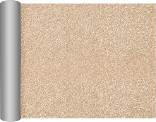 DXBULL Large Leather Repair Patch 17.3x78.7 inch Repair Tape Self-Adhesive for Furniture Sofas Car Seats Chair Couches Handbags Jackets Decorative Home Hotel Wall (Light Khaki)