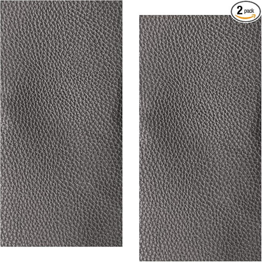 2PCS PU Leather Car Seat Repair Patch, 7.87''×3.93'' Breathable Water-Resistant Repair Tape, Portable Self-Adhesive Vehicle Interior Repairing Tool for Furniture, Couch, Sofa (Gray)