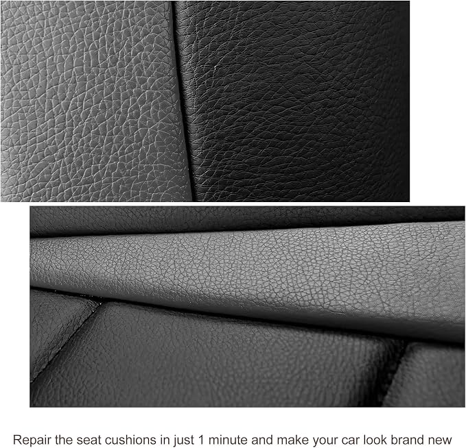 2 PCS PU Leather Patch for Car Seat Repair, 8 × 4 Inch Waterproof Auto Upholstery Cuttable Patches, Self-Adhesive Seat Leather Tape Portable Repair Kit for Vehicles (Gray)