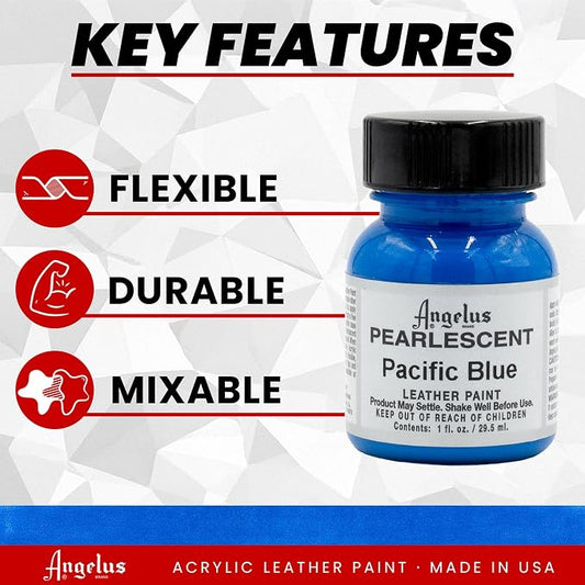 Angelus 1 oz Leather Paint, 1 Fl Oz (Pack of 1), Pacific Blue