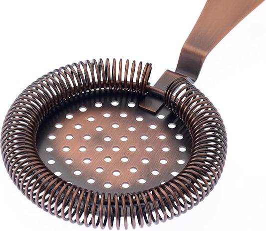 Barfly Deluxe Antique Hawthorne Spring Strainer, Antique Copper