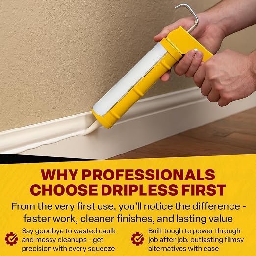 Caulk Gun Dripless Consumer Grade Smooth Round Rod Caulk Gun C150 | Dripless Metal Caulking Gun for 10oz Sealant and Adhesive Silicone Cartridges or Tubes | 5:1 Thrust Ratio Caulk Gun ECON 5:1 10OZ