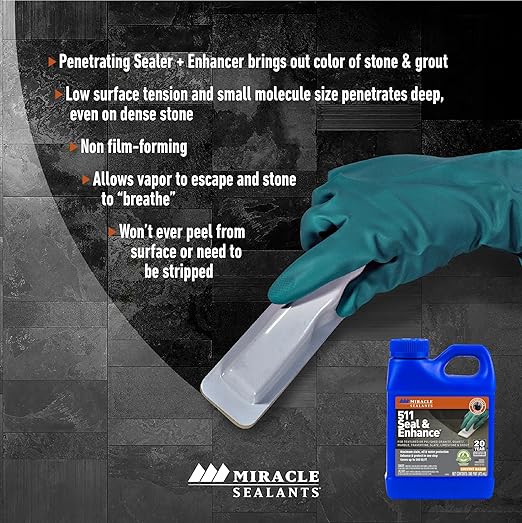 Miracle Sealants 511 Seal & Enhance Premium Enhancing Sealer for Stone & Tile, Pint