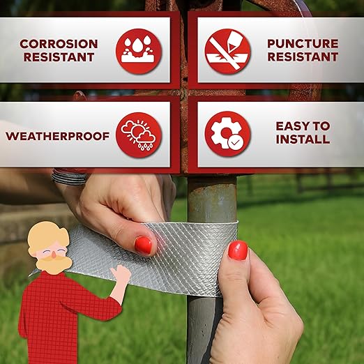 XFasten Super Waterproof Aluminum Butyl Tape, 4-Inch x 16-Foot, Aluminum Foil Tape with Butyl Rubber Adhesive for Window and Metal Roof Flashing, Patching and Gutter Leak Repair